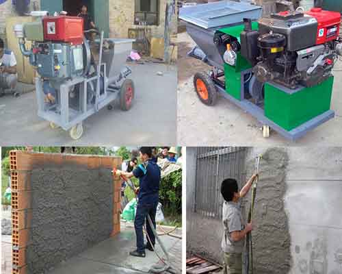 Hot Sale Mortar Spray Machine with Diesel Engine