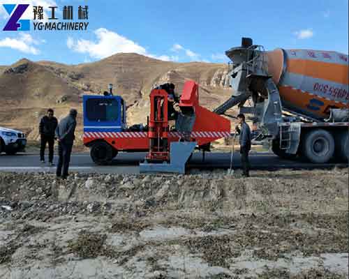 Curb Slipform Machine Construction Site