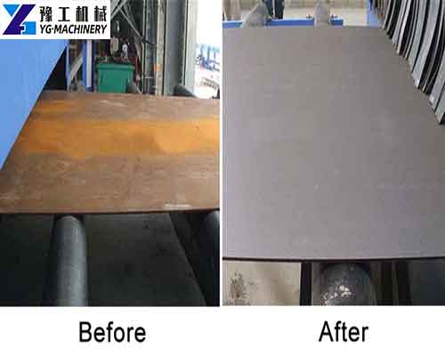 Steel Plate Shot Blasting Effect in YG Machinery