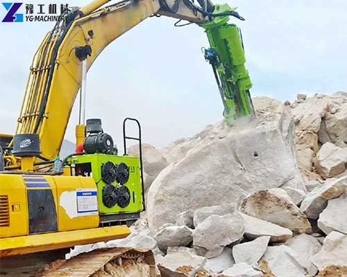 excavator integrated hydraulic rock drill and splitter