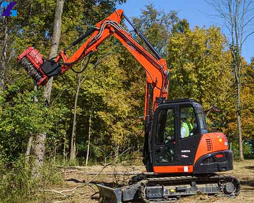 mini excavator drum mulcher