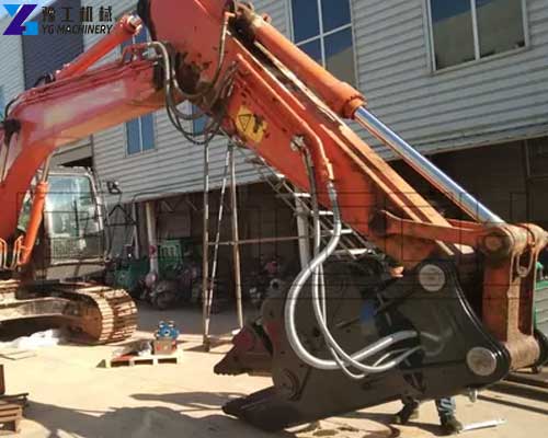 scrap metal shear excavator