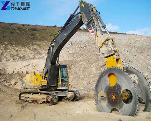 excavator mounted rock saw