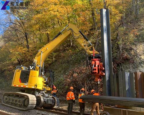 excavator mounted sheet pile driver