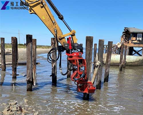 excavator mounted vibratory pile driver