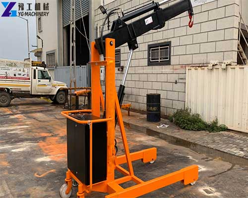 powered drive and lift mobile floor crane