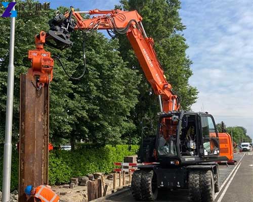 sheet pile driver for excavator